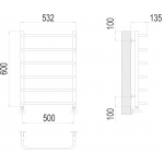Полотенцесушитель Terminus Стандарт П6 500х600 мм 44670078530332