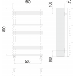 Полотенцесушитель Terminus Вента люкс П16 500х800 с полкой 4670078529510