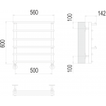 Полотенцесушитель Terminus Вента П6 500х600 с полкой 4670078530028