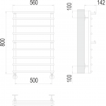Полотенцесушитель Terminus Вента П8 500х800 с полкой 4670078530035