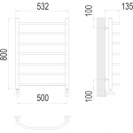 Полотенцесушитель Terminus Виктория П8 500х800 мм 4670078530134