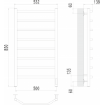 Полотенцесушитель электрический Terminus Виктория П8 500х850 quick touch 4670078531216