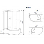 Душевая кабина Timo Standart T-1110 P L 110х85х220 T-1110 P L