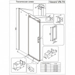 Душевая дверь Veconi Vianno 140х195 прозрачное стекло профиль хром VN74-140-01-C4