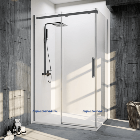 Душевой уголок Veconi Rovigo 120х80х195 стекло прозрачное профиль графит RV070GR-12080-01-C4