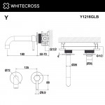 Смеситель Whitecross Y для раковины встраиваемый золото брашированное Y1216GLB 