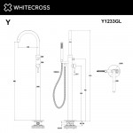 Смеситель Whitecross Y для ванны отдельностоящий золото Y1233GL