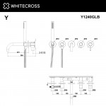 Смеситель WHITECROSS Y для ванны с душем встраиваемый золото брашированное Y1240GLB 