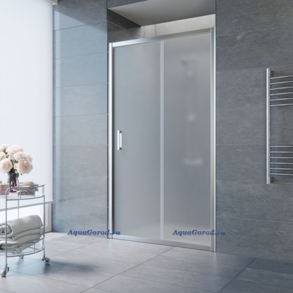 Душевая дверь Vegas Glass ZP 100x190 раздвижная профиль хром глянцевый стекло сатин ZP 100 08 10