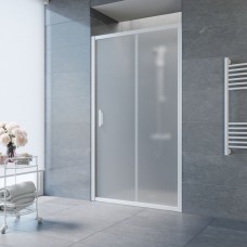 Душевая дверь Vegas Glass ZP 100x190 раздвижная профиль белый стекло сатин ZP 100 01 10