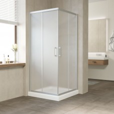 Душевое ограждение Vegas Glass ZA 80x80x190 раздвижные двери профиль хром матовый стекло сатин ZA 80 07 10