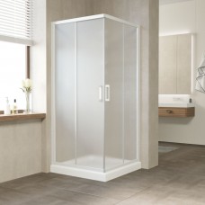 Душевое ограждение Vegas Glass ZA 80x80x190 раздвижные двери профиль белый стекло сатин ZA 80 01 10