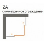 Душевое ограждение Vegas Glass ZA 80x80x190 раздвижные двери профиль белый стекло прозрачное ZA 80 01 01