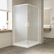 Душевое ограждение Vegas Glass ZA-F 90x80x190 раздвижные двери профиль белый стекло сатин ZA-F 90x80 01 10