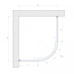 Душевое ограждение Vegas Glass ZS-F 90x80x190 раздвижные двери профиль белый стекло прозрачное ZS-F 90x80 01 01