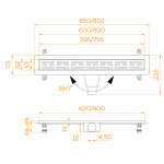 Душевой лоток RGW Drain Leo-20 60 хром глянец 60212060-01