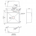 Кухонная мойка AZARIO SABRINA 500х500х200 нержавейка цвет оружейная сталь AZB5050S