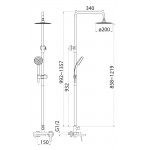 Душевая стойка BelBagno Delta с изливом сталь DEL-VSCM-IN