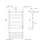 Полотенцесушитель электрический Point Меркурий П8 500x800, диммер справа, графит PN83856PGR 