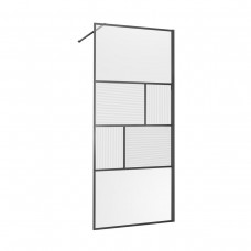 Душевая перегородка Vincea Walk-In 100х200 рифленое стекло профиль сталь VSW-1HC100CFGM