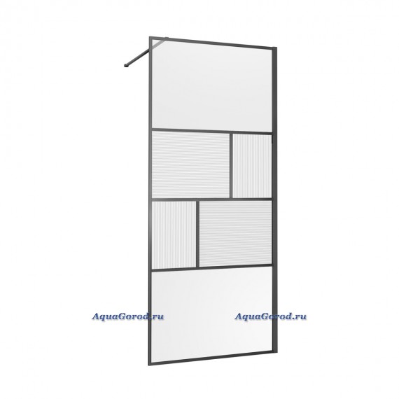 Душевая перегородка Vincea Walk-In 90х200 рифленое стекло профиль сталь VSW-1HC900CFGM Душевая перегородка Vincea Walk-In 90х200 рифленое стекло профиль сталь VSW-1HC900CFGM