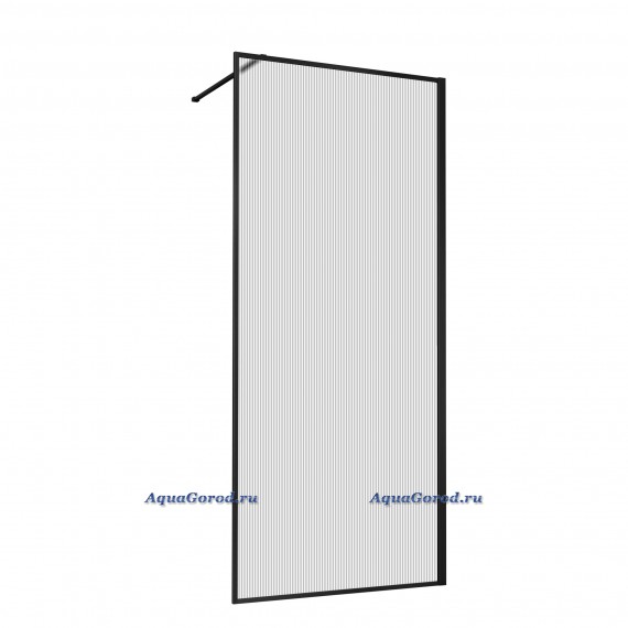 Душевая перегородка Vincea Walk-In 120х200 рифленое стекло профиль черный матовый VSW-1HP120FLB Душевая перегородка Vincea Walk-In 120х200 рифленое стекло профиль черный матовый VSW-1HP120FLB