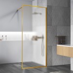 Душевая перегородка Vincea Walk-In 100х200 рифленое стекло профиль золото VSW-1HP100FLBG Душевая перегородка Vincea Walk-In 100х200 рифленое стекло профиль золото VSW-1HP100FLBG
