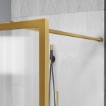 Душевая перегородка Vincea Walk-In 100х200 рифленое стекло профиль золото VSW-1HP100FLBG Душевая перегородка Vincea Walk-In 100х200 рифленое стекло профиль золото VSW-1HP100FLBG