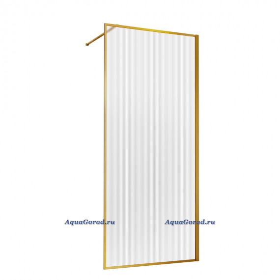 Душевая перегородка Vincea Walk-In 100х200 рифленое стекло профиль золото VSW-1HP100FLBG Душевая перегородка Vincea Walk-In 100х200 рифленое стекло профиль золото VSW-1HP100FLBG