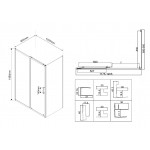 Душевой уголок Vincea City 90х90х195 стекло рифленое профиль хром глянец VSR-5CT9012MT