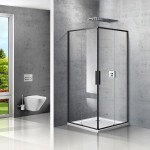 Душевое ограждение Vincea Slim раздвижное прозрачное стекло, матовый черный VSS-2SL900CLB 90х90х195 см