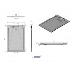 Душевой поддон из искусственного камня Vincea 120x80х2,5 серый матовый VST-4SRL8012G