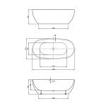 Ванна акриловая Vincea VBT-408-1700 отдельностоящая 170х81,5 см