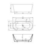 Ванна акриловая Vincea VBT-421-1700 отдельностоящая пристеночная 170х80 см