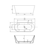 Ванна акриловая Vincea VBT-421-1800 отдельностоящая пристеночная 180х80 см