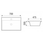 Раковина WeltWasser SK DEILBACH 7608-70 врезная 700х475х205 прямоугольная белая 10000004638