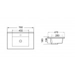 Раковина WeltWasser SK DEILBACH 7506-75 MT- BL врезная 760х470х180 прямоугольная черная матовая 10000005565