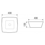 Раковина WeltWasser SK ELBACH 2076 накладная 430х430х135 квадратная нестандартная белая глянцевая 10000004563