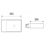 Раковина WeltWasser SK ELBACH 2263 накладная 565х360х110 прямоугольная белая глянцевая 10000004574
