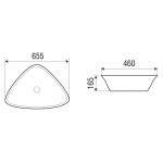 Раковина WeltWasser SK ELBACH 1043 накладная 655х460х165 треугольная асимметричная белая глянцевая 10000004581