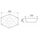 Раковина WeltWasser SK ELBACH 1138 накладная 570х375х125 шестиугольная белая глянцевая 10000004585