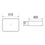 Раковина WeltWasser SK ELBACH 2178 MB накладная 510х405х110 прямоугольная черная матовая 10000004509