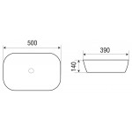 Раковина WeltWasser SK ELBACH 2195 MB накладная 500х390х140 прямоугольная черная матовая 10000004538