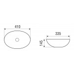 Раковина WeltWasser SK ELBACH 3078 K514 накладная 410х335х145 овальная черный с бежевым мрамор 10000004550