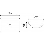 Раковина Weltwasser Deilbach врезная прямоугольная 565х425х185 DEILBACH 6035