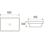 Раковина Weltwasser Deilbach врезная прямоугольная 620х425х160 DEILBACH 6051