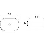 Раковина Weltwasser Elbach накладная овальная 520х330х130 ELBACH 1048