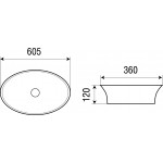 Раковина Weltwasser Elbach накладная овальная 605х360х120 ELBACH 1132