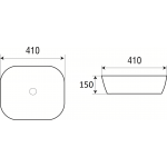 Раковина Weltwasser Elbach накладная овальная 410х410х150 ELBACH 2144