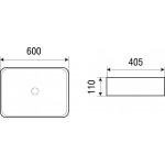 Раковина Weltwasser Elbach накладная прямоугольная 600х405х110 ELBACH 2174